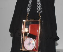 Load image into Gallery viewer, P acrylic  box with clear chain and metallic bag
