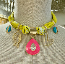 Load image into Gallery viewer, M bandana necklace enamel charms
