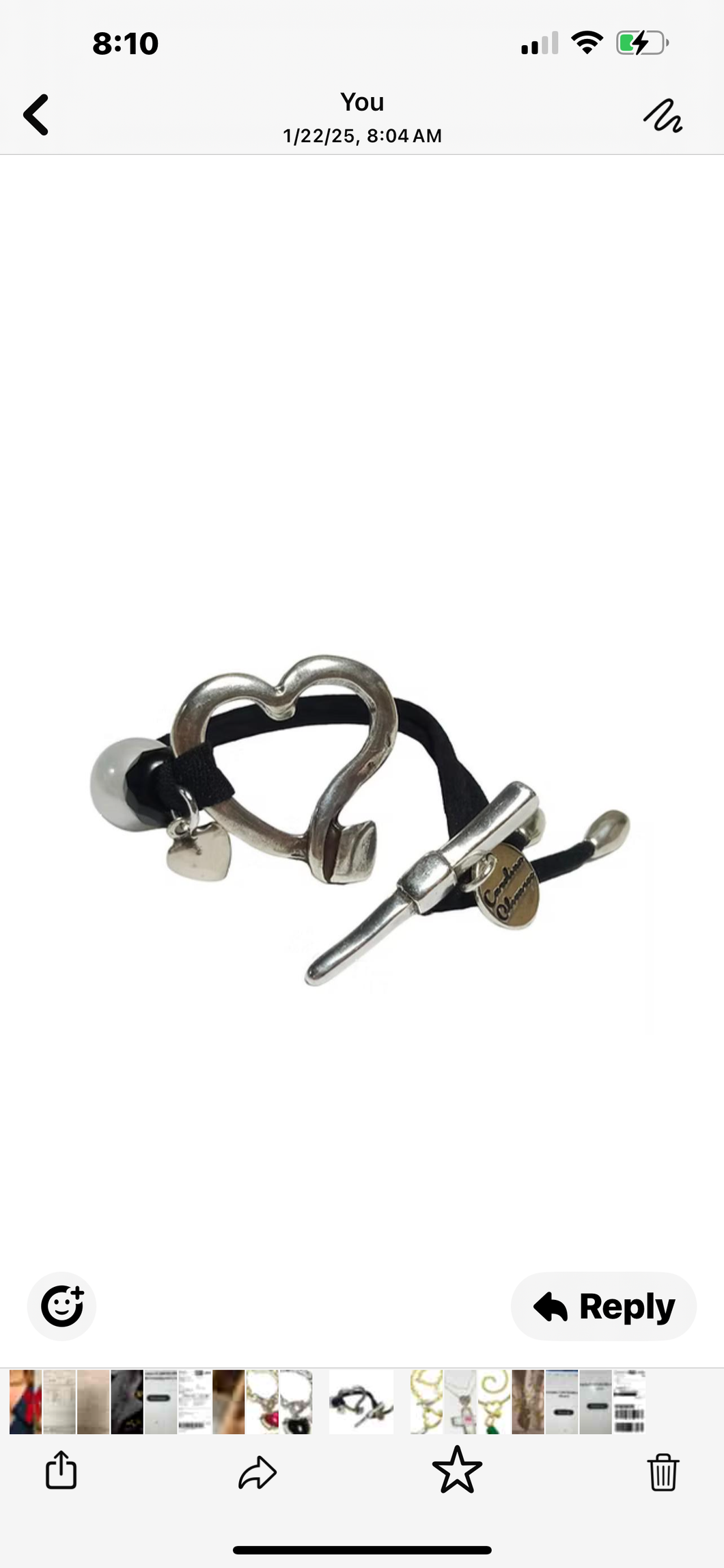 Carolina Olivares lycra bracelet