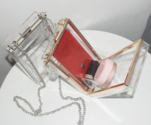 Load image into Gallery viewer, P acrylic  box with clear chain and metallic bag
