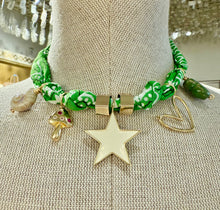 Load image into Gallery viewer, M bandana necklace enamel charms
