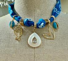 Load image into Gallery viewer, M bandana necklace enamel charms
