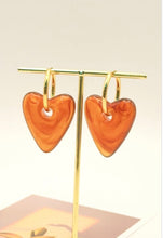 Load image into Gallery viewer, Psf Heart resin stainless steel  earrings
