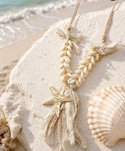 Load image into Gallery viewer, Pfs sea sheels and rope  long necklace
