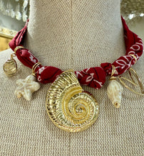 Load image into Gallery viewer, M bandana necklace enamel charms
