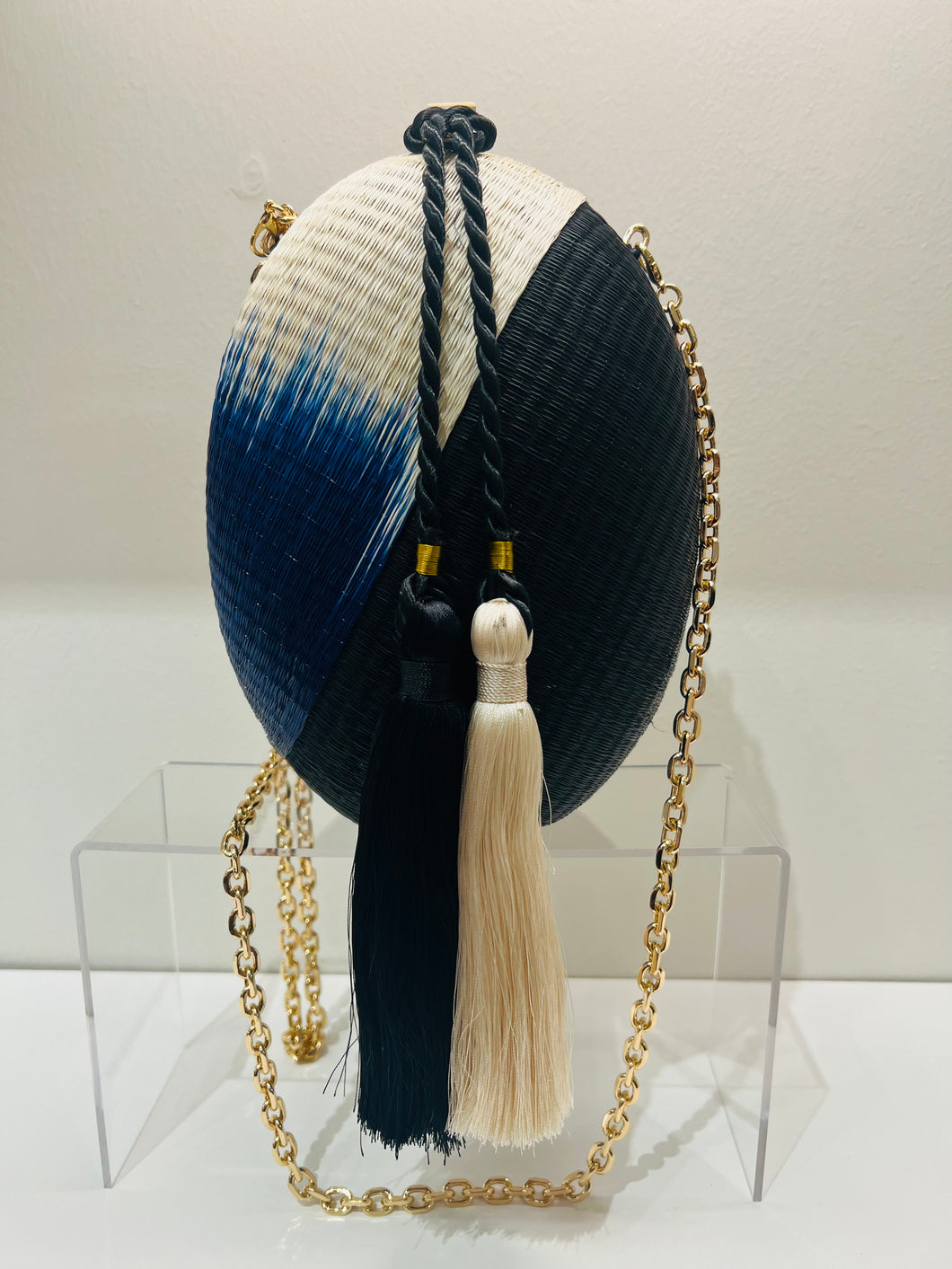 Erno blue bag with two tassels